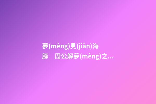夢(mèng)見(jiàn)海豚　周公解夢(mèng)之夢(mèng)到海豚